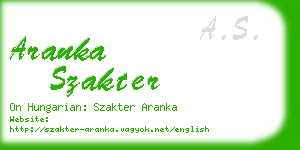 aranka szakter business card